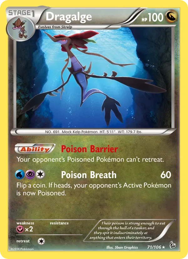 Dragalge 71/106 Flashfire Pokémon card