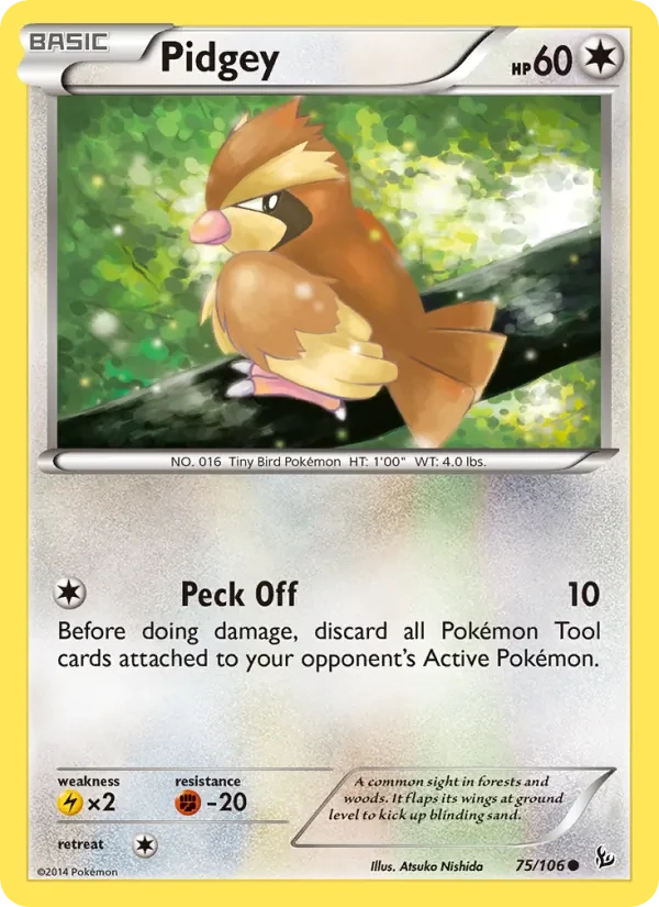 Pidgey 75/106 Flashfire Pokémon Karte