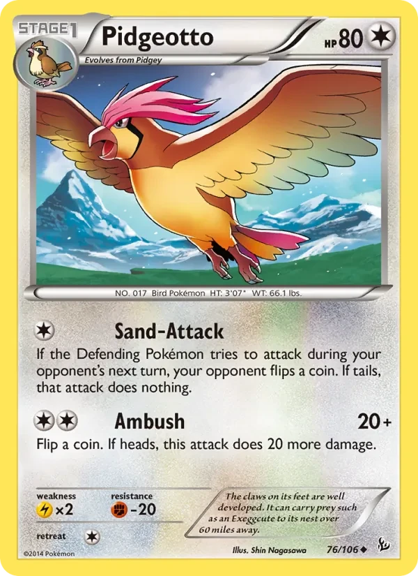 Pidgeotto 76/106 Flashfire Pokémon card