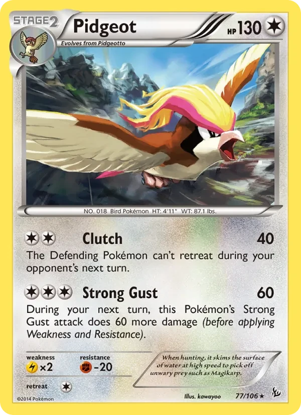 Pidgeot 77/106 Flashfire Pokémon card