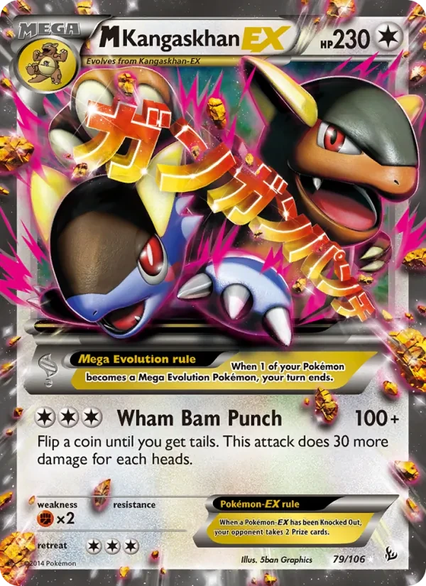 M Kangaskhan EX 79/106 Flashfire Pokémon card