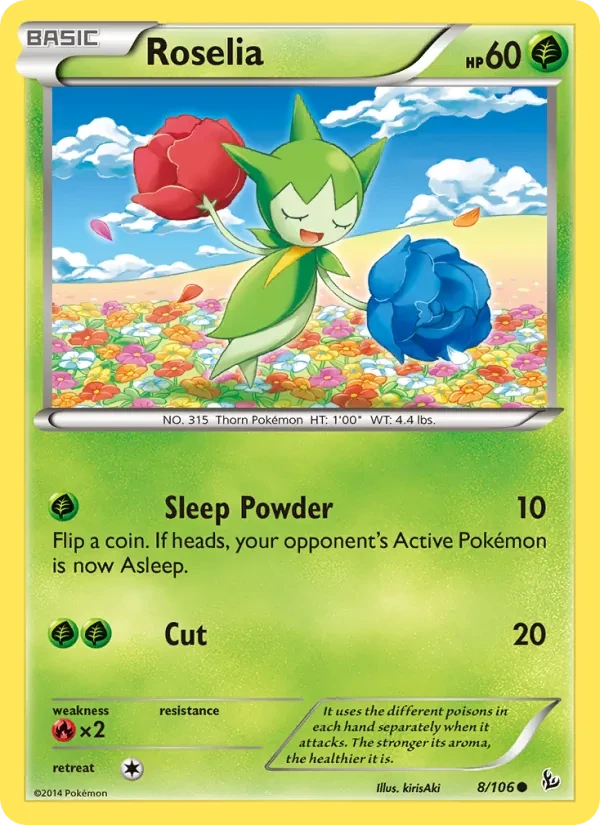 Roselia 8/106 Flashfire Pokémon card