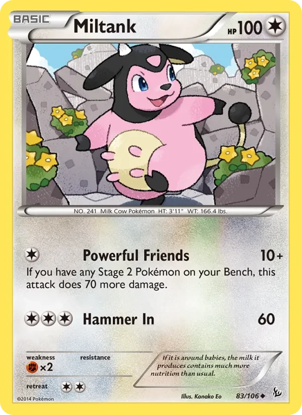 Miltank 83/106 Flashfire Pokémon card