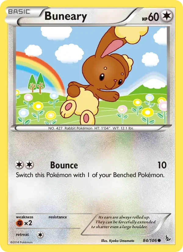 Buneary 84/106 Flashfire Pokémon card