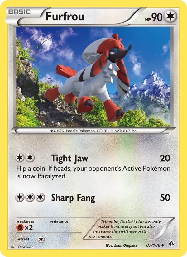 Furfrou 87/106 Flashfire Pokémon card