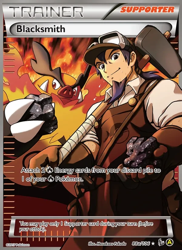Blacksmith 88a Flashfire Pokémon kaart