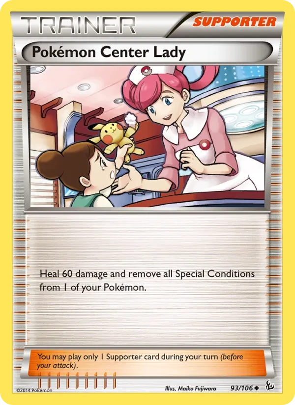 Pokémon Center Lady 93/106 Flashfire Pokémon card