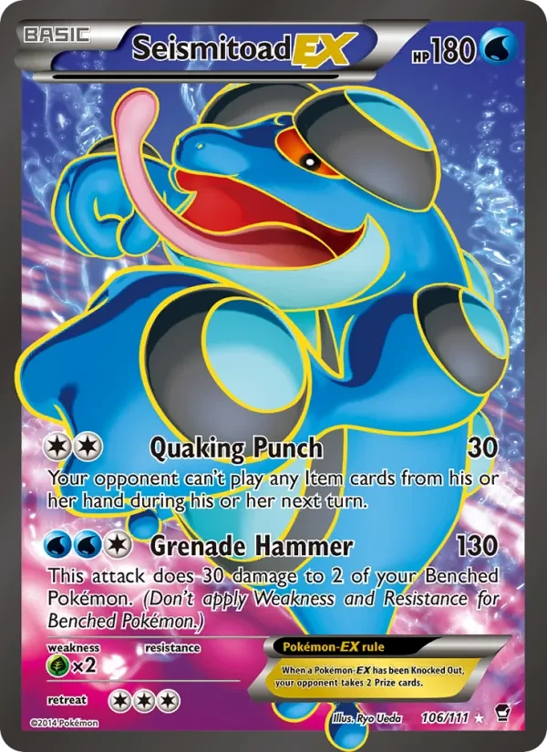 Seismitoad EX 106/111 Furious Fists Pokémon card