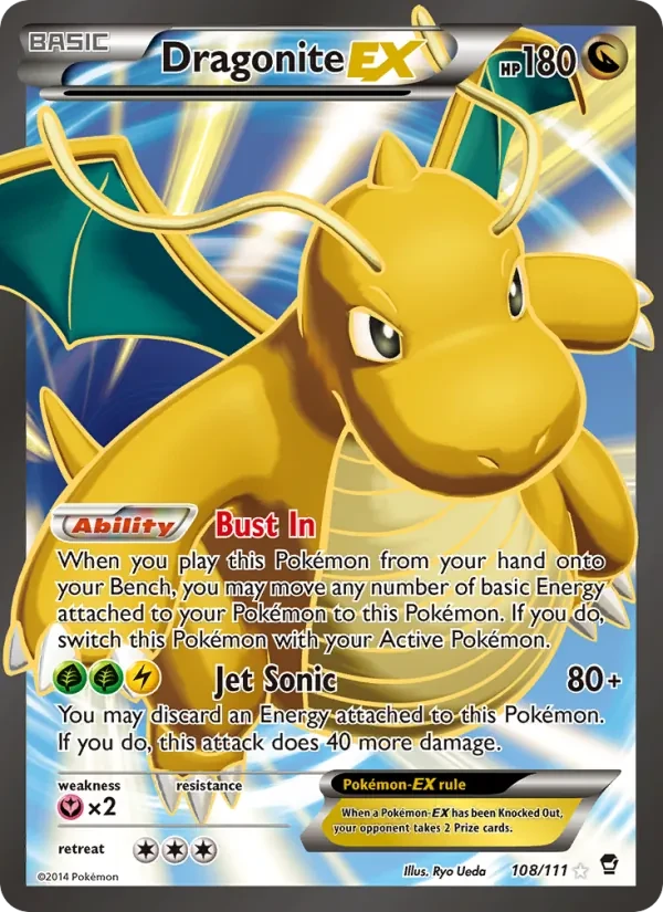 Dragonite EX 108/111 Furious Fists Pokémon card