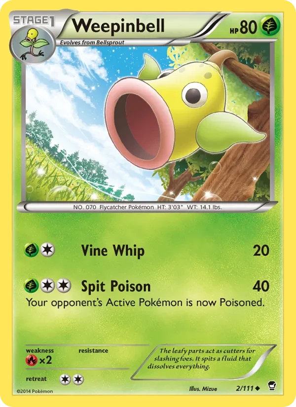 Weepinbell 2/111 Furious Fists Pokémon card