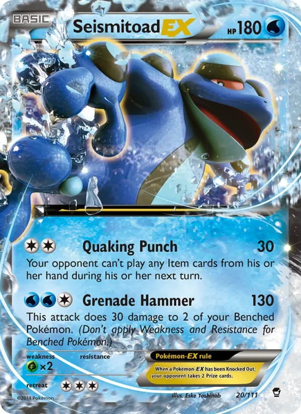 Seismitoad EX 20/111 Furious Fists Pokémon card