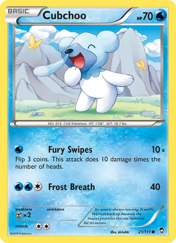 Cubchoo 21/111 Furious Fists Pokémon card