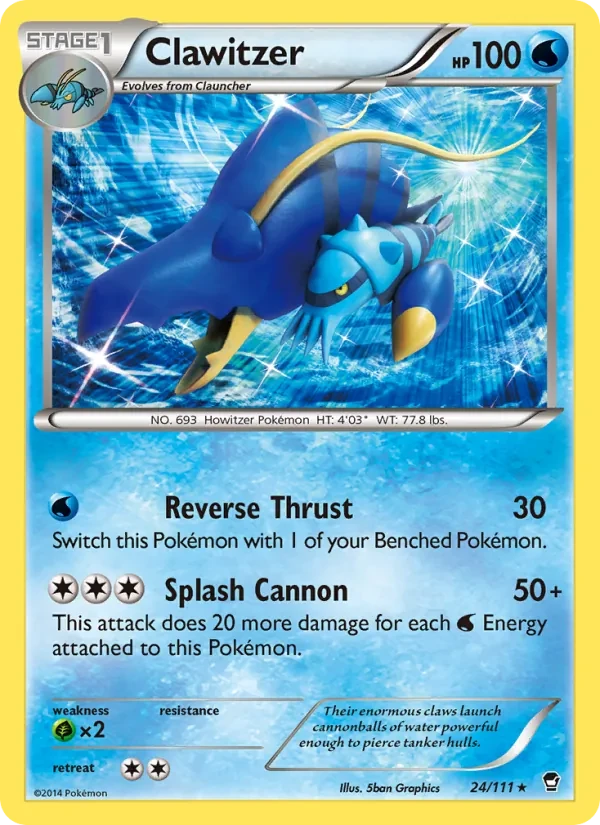 Clawitzer 24/111 Furious Fists Pokémon card