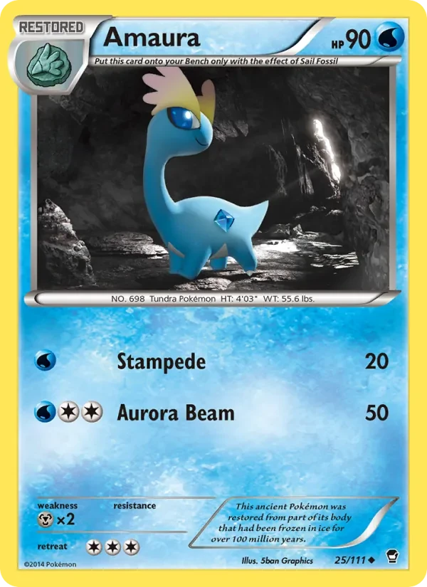 Amaura 25/111 Furious Fists Pokémon card