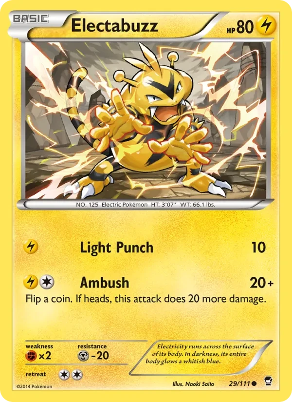 Electabuzz 29/111 Furious Fists Pokémon card