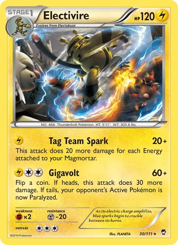 Electivire 30/111 Furious Fists Pokémon card