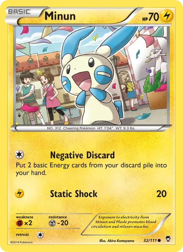 Minun 32/111 Furious Fists Pokémon card