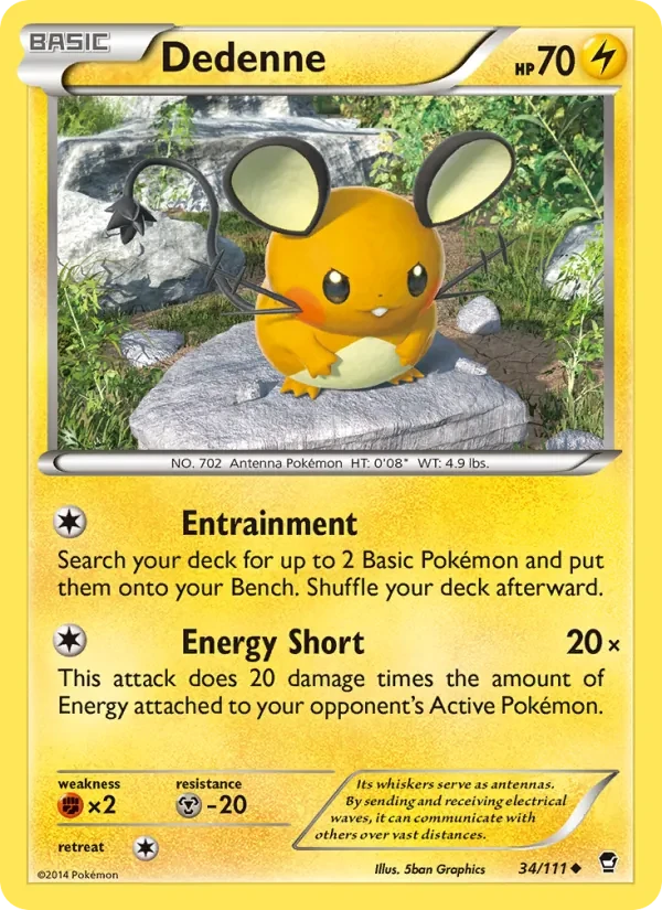 Dedenne 34/111 Furious Fists Pokémon card