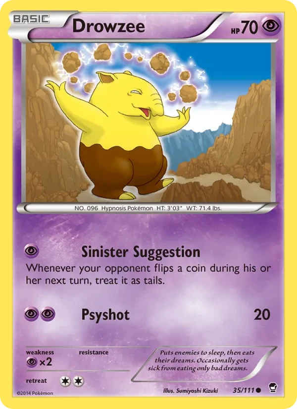 Drowzee 35/111 Furious Fists Pokémon Karte
