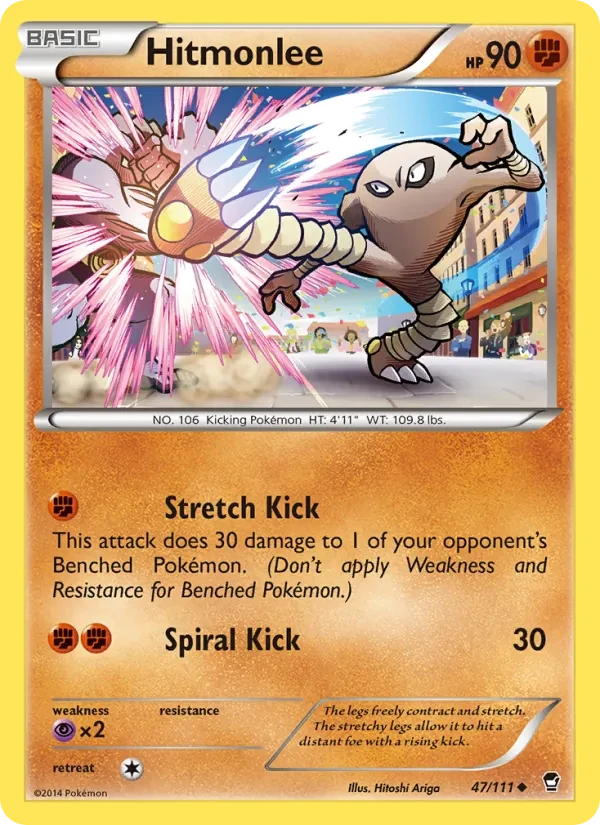 Hitmonlee 47/111 Furious Fists Pokémon card