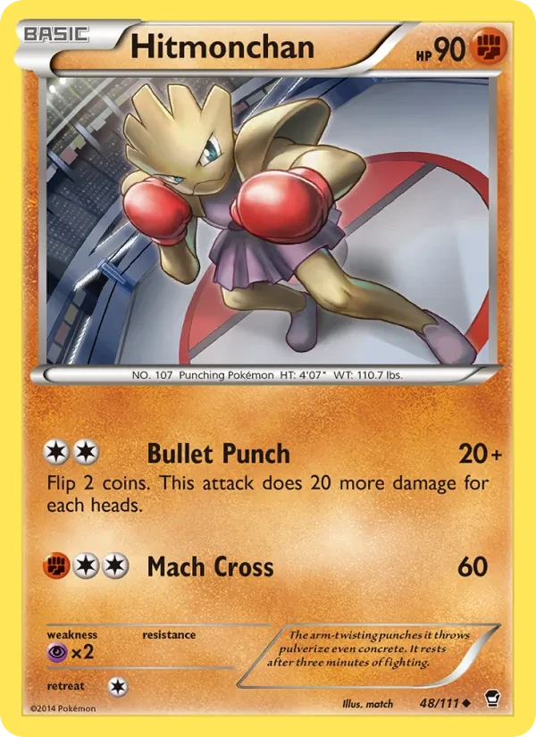 Hitmonchan 48/111 Furious Fists Pokémon card
