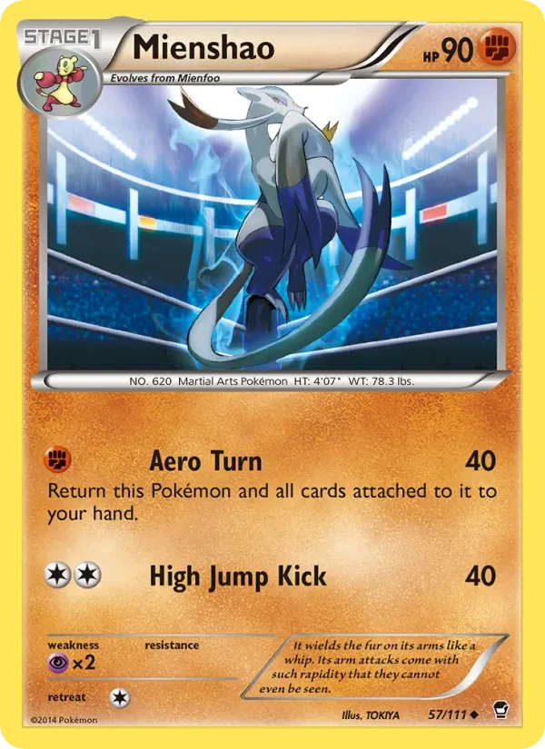 Mienshao 57/111 Furious Fists Pokémon card
