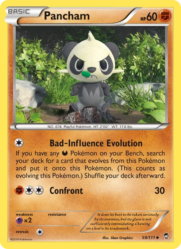 Pancham 59/111 Furious Fists Pokémon card