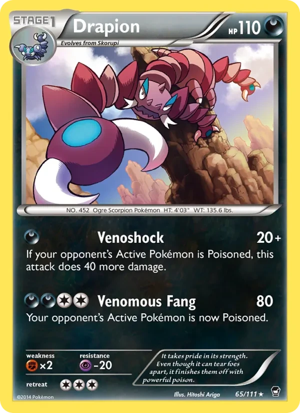 Drapion 65/111 Furious Fists Pokémon card
