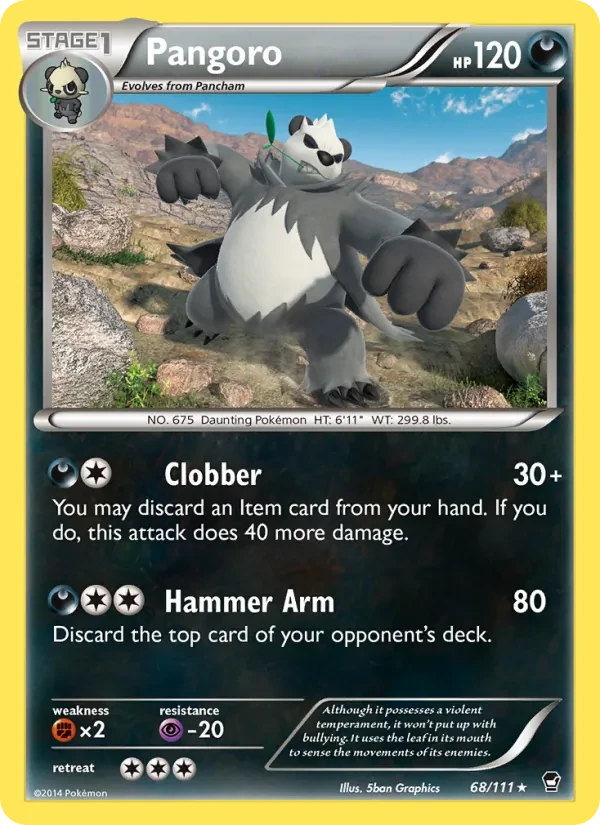 Pangoro 68/111 Furious Fists Pokémon card
