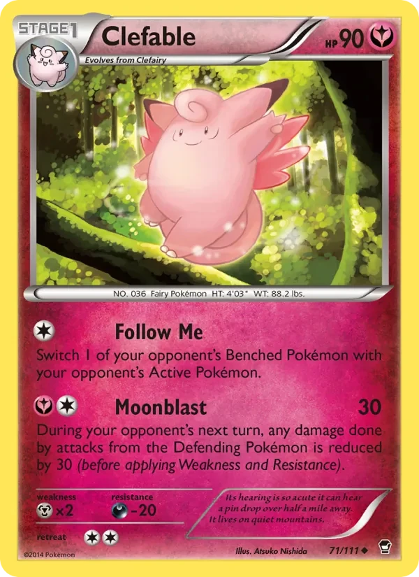 Clefable 71/111 Furious Fists Pokémon card