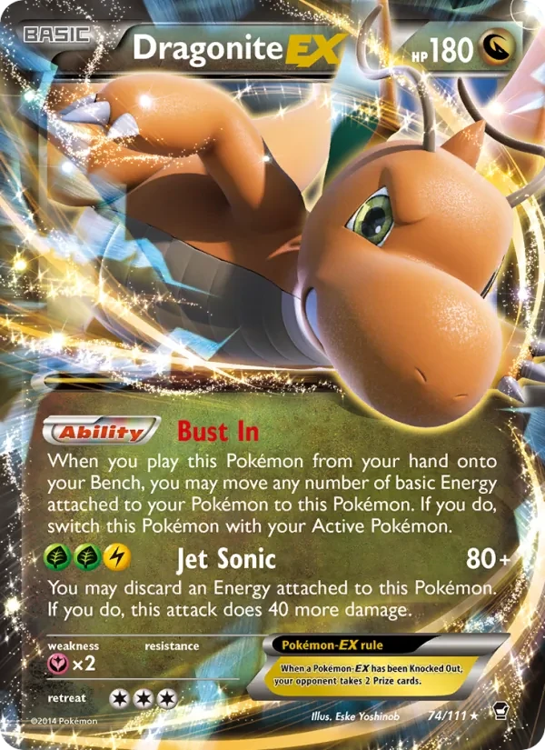 Dragonite EX 74/111 Furious Fists Pokémon card