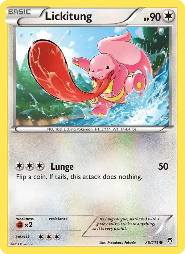 Lickitung 78/111 Furious Fists Pokémon card