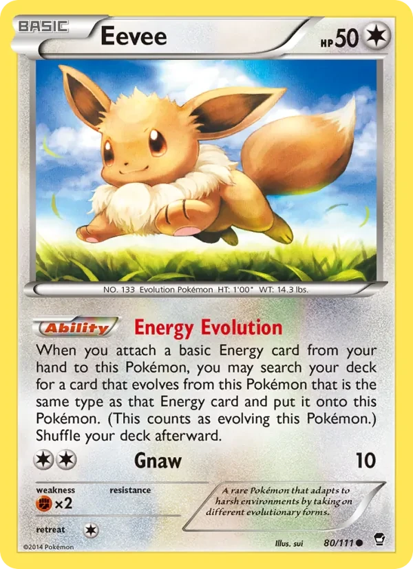 Eevee 80/111 Furious Fists Pokémon card