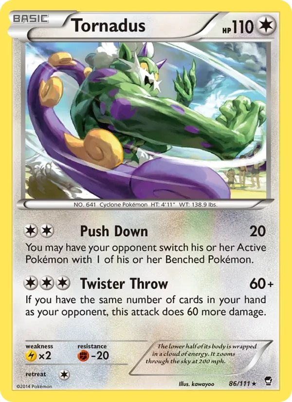 Tornadus 86/111 Furious Fists Pokémon card