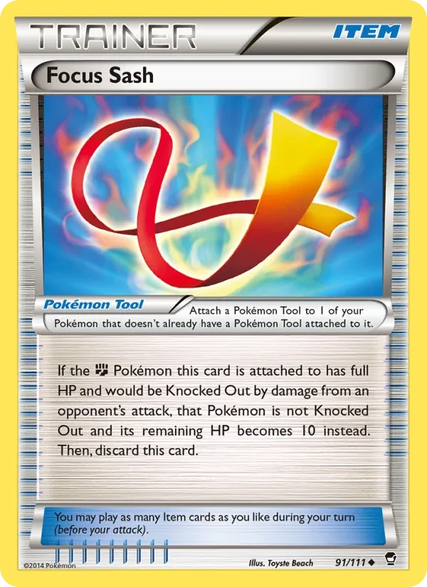Focus Sash 91/111 Furious Fists Pokémon card