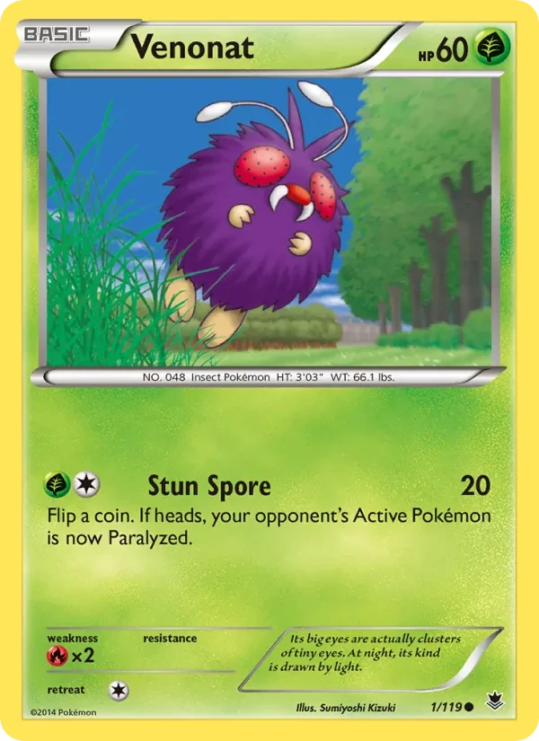 Venonat 1/119 Phantom Forces Pokémon card