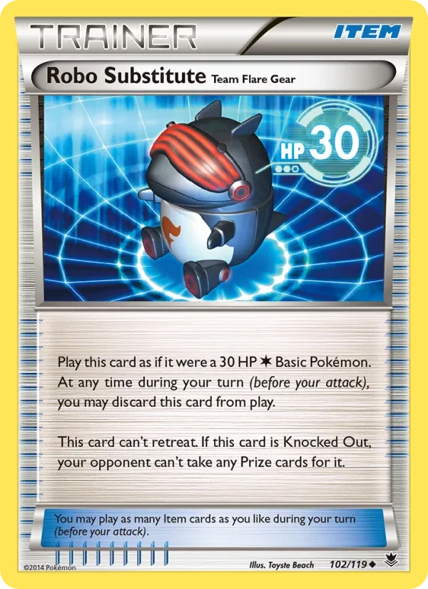 Robo Substitute Team Flare Gear 102/119 Phantom Forces Pokémon card