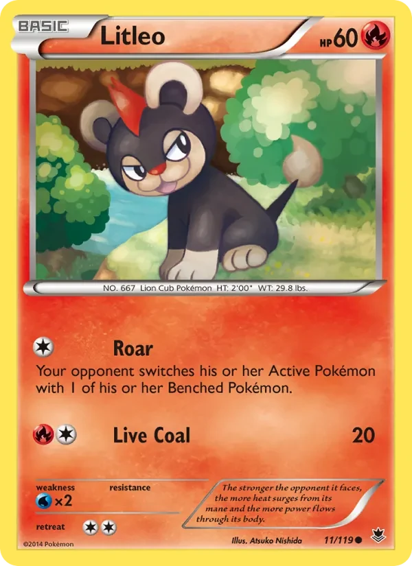 Litleo 11/119 Phantom Forces Pokémon card