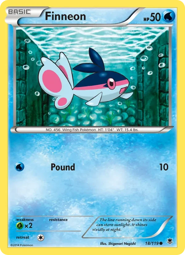 Finneon 18/119 Phantom Forces Pokémon card
