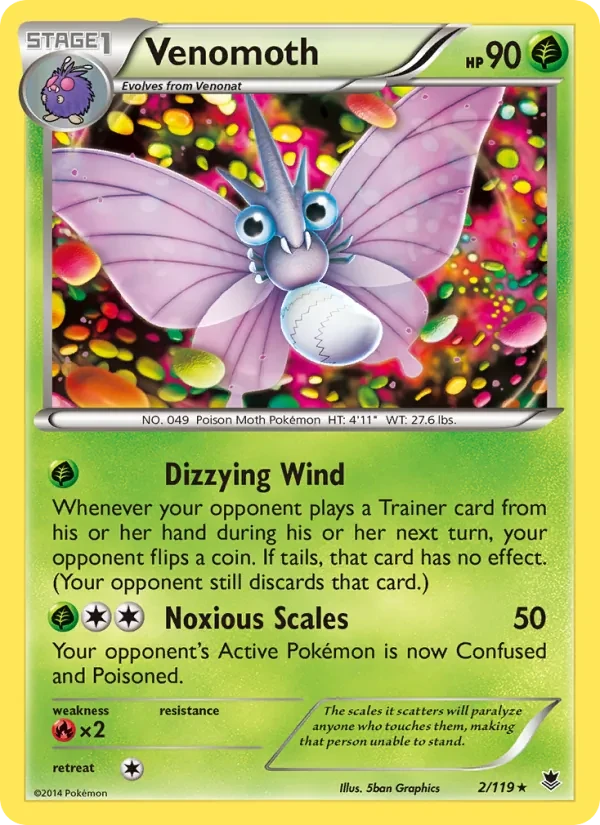 Venomoth 2/119 Phantom Forces Pokémon card