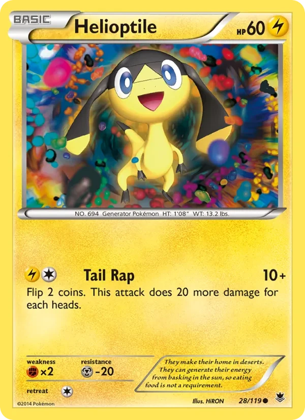 Helioptile 28/119 Phantom Forces Pokémon kaart
