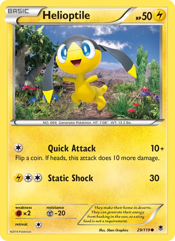 Helioptile 29/119 Phantom Forces Pokémon card