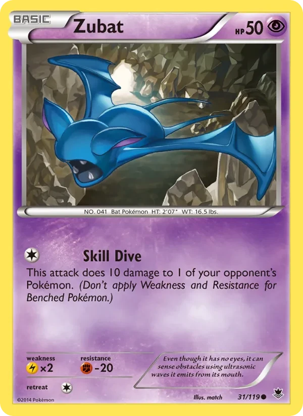 Zubat 31/119 Phantom Forces Pokémon card