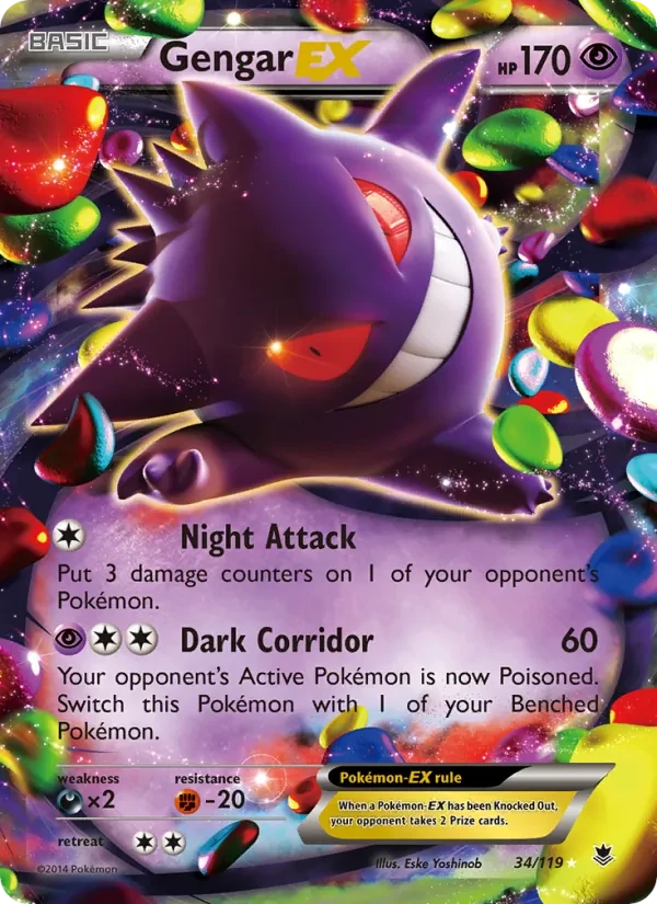 Gengar EX 34/119 Phantom Forces Pokémon card
