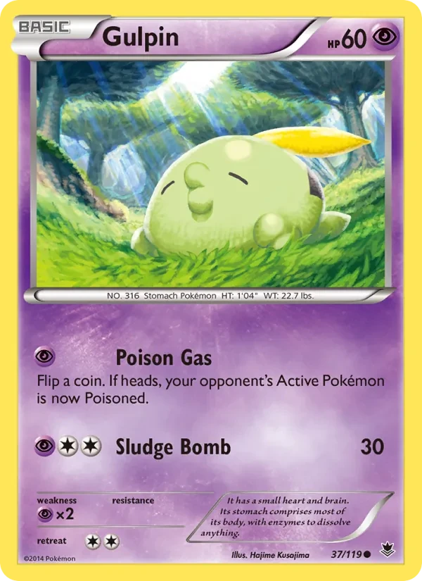 Gulpin 37/119 Phantom Forces Pokémon card