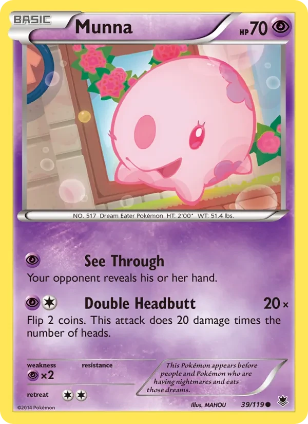 Munna 39/119 Phantom Forces Pokémon card