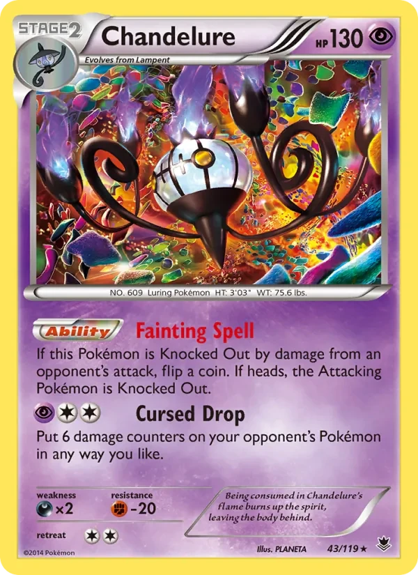 Chandelure 43/119 Phantom Forces Pokémon card