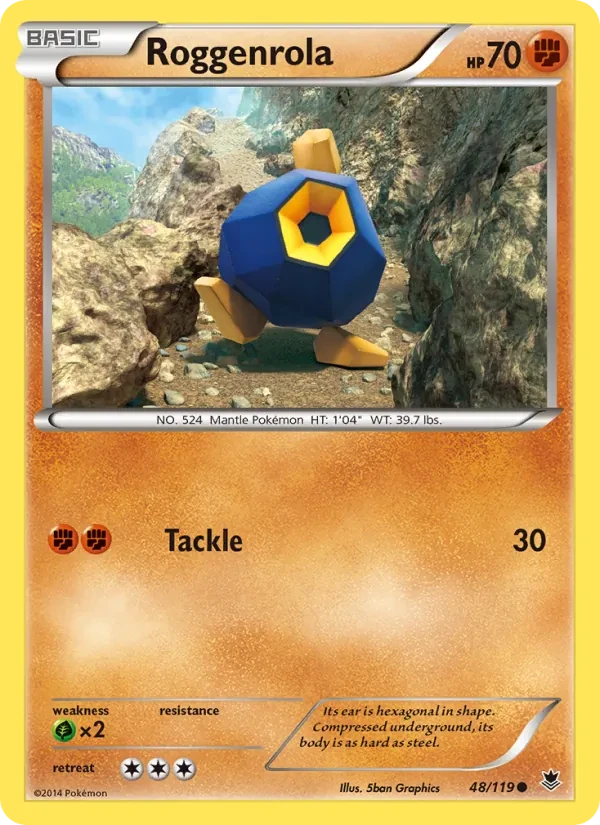 Roggenrola 48/119 Phantom Forces Pokémon card