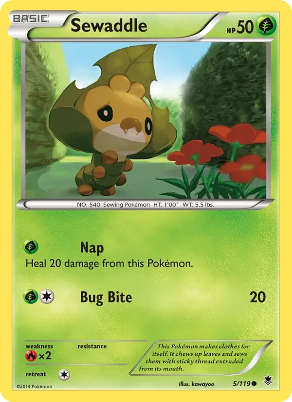 Sewaddle 5/119 Phantom Forces Pokémon card