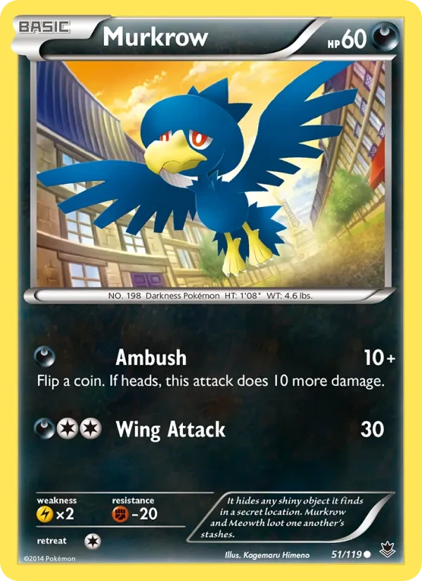 Murkrow 51/119 Phantom Forces Pokémon card